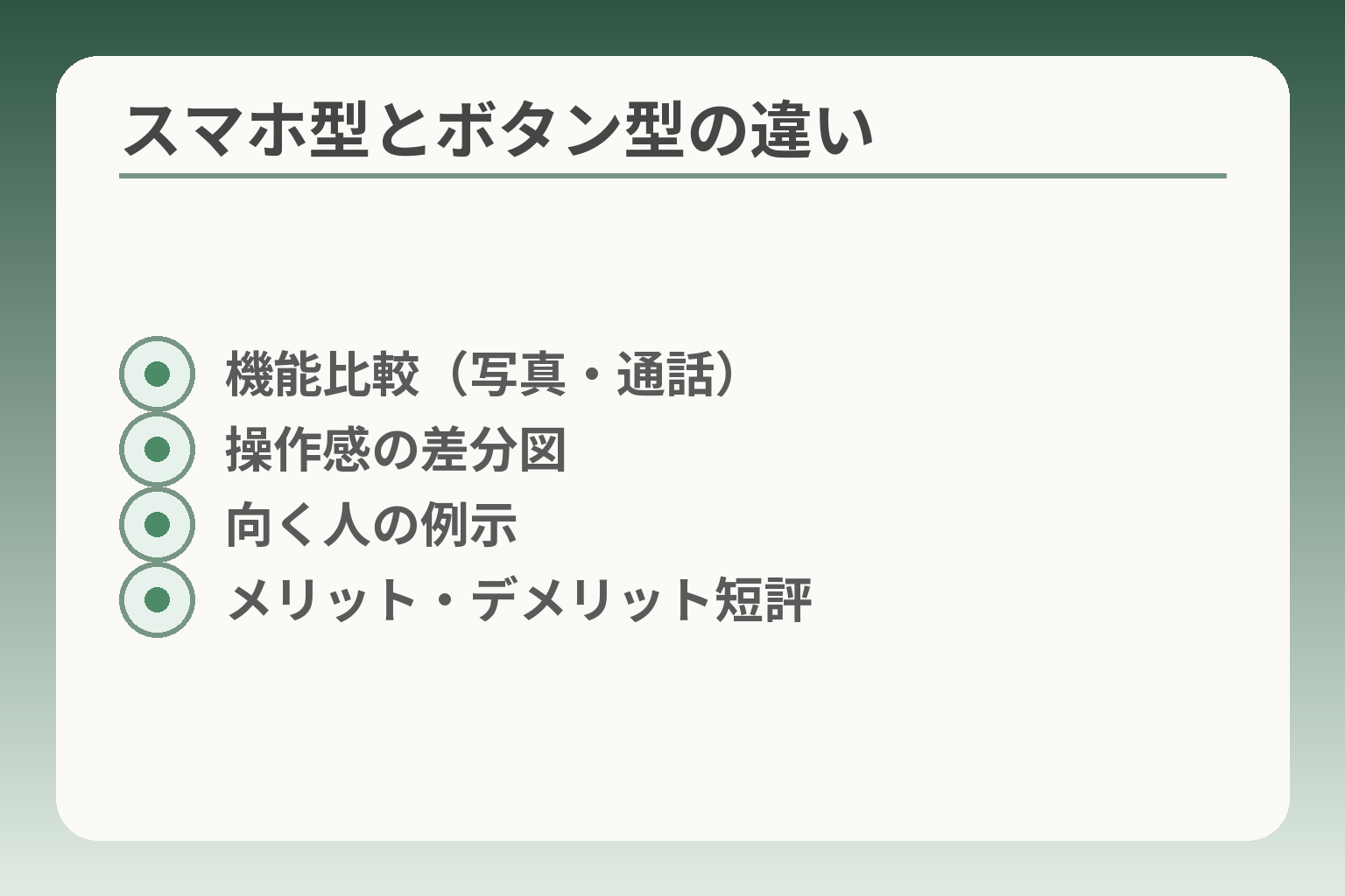 スマホ型とボタン型の違い