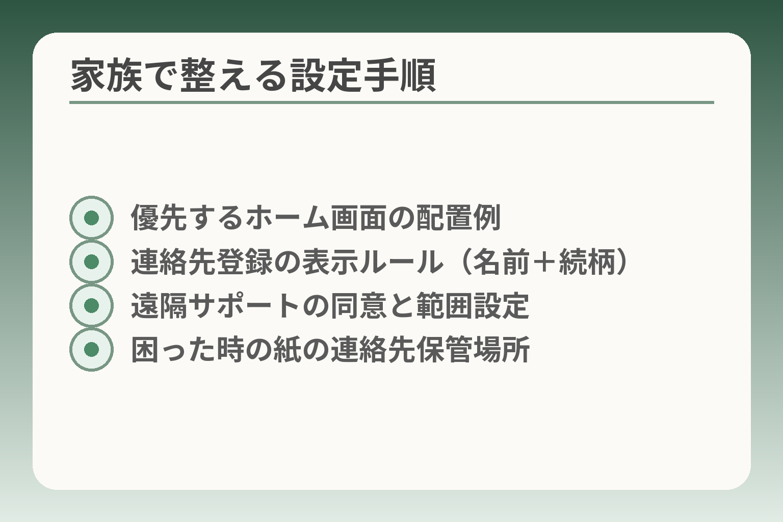 家族で整える設定手順