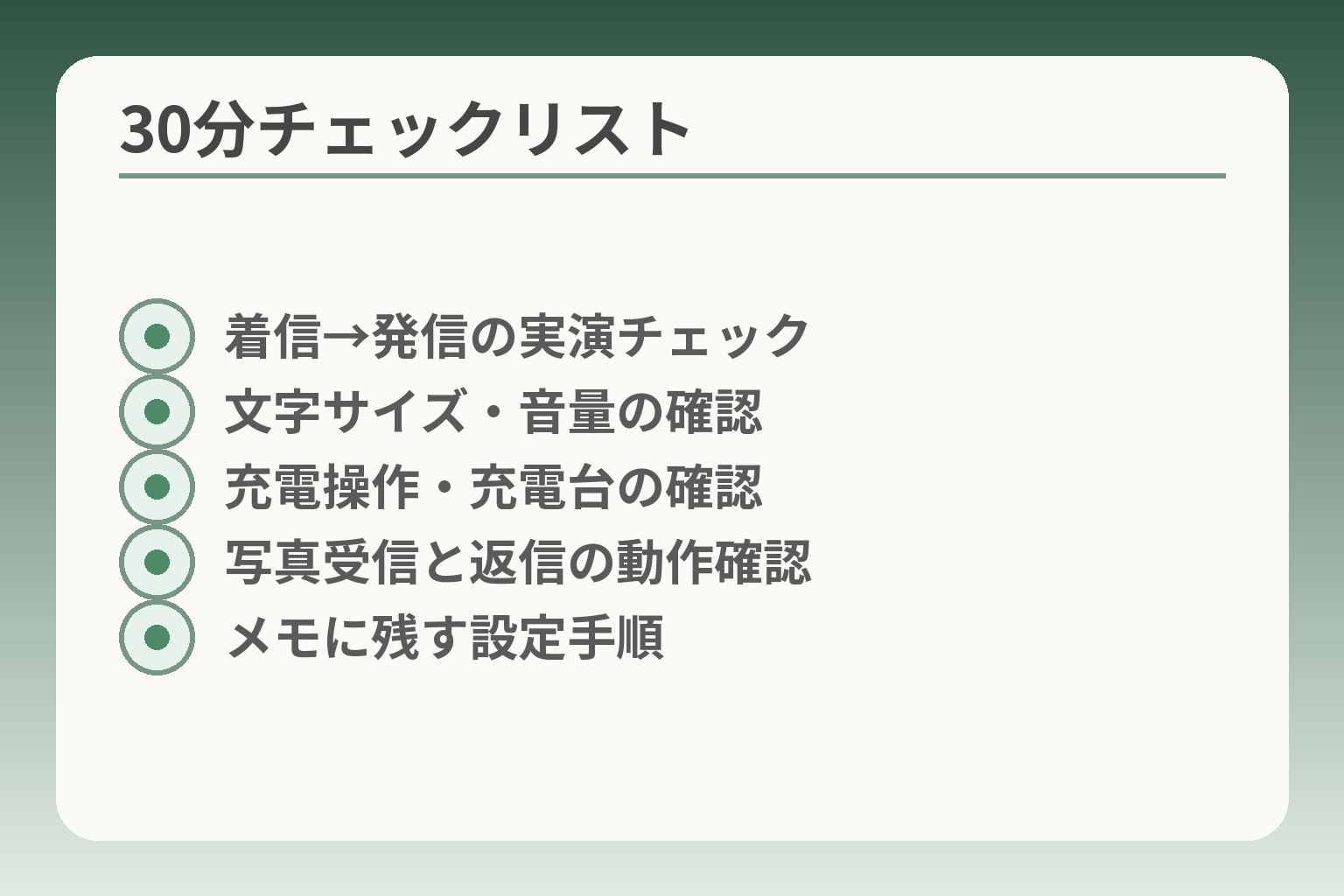30分チェックリスト