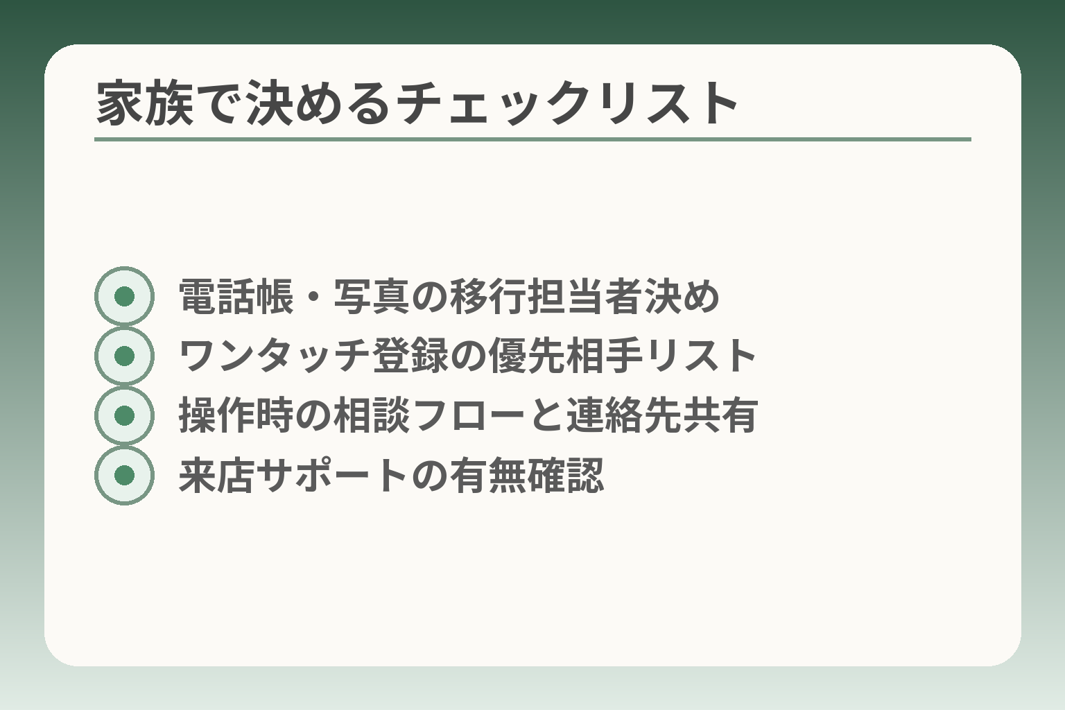 家族で決めるチェックリスト