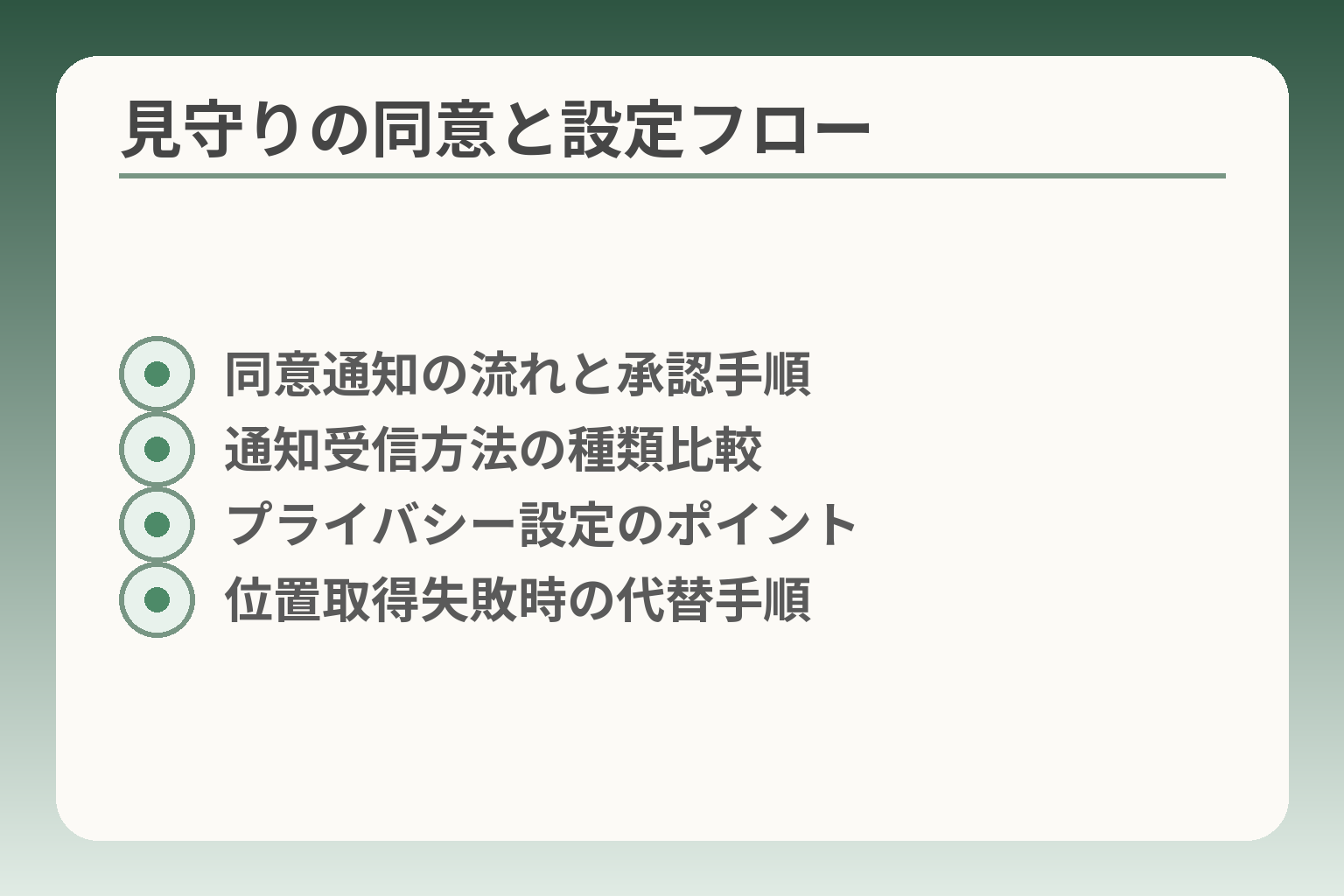 見守りの同意と設定フロー