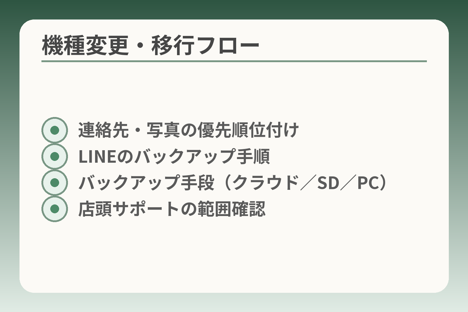 機種変更・移行フロー